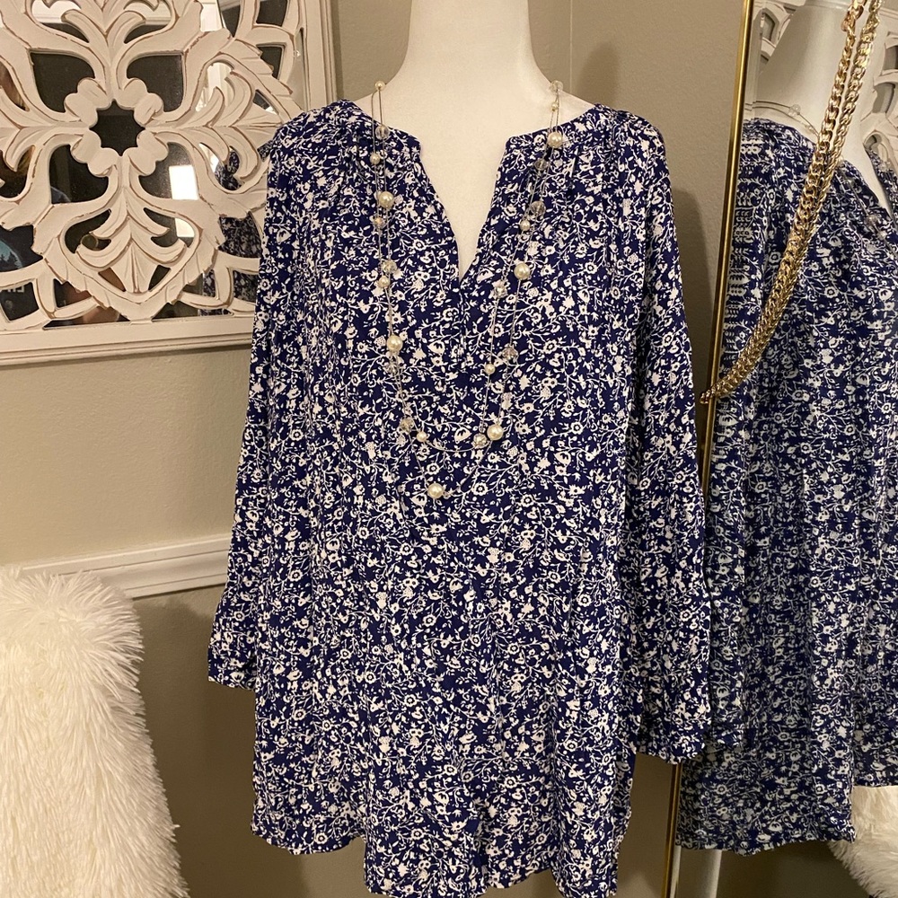 Navy blue Jones NY blouse 2x NWT